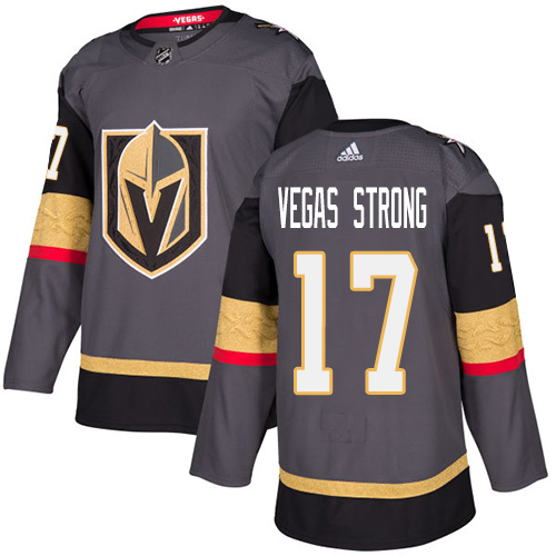 Adidas Men Vegas Golden Knights #17 Vegas Strong Grey Home Authentic Stitched NHL Jersey